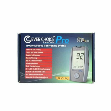 SIMPLE DIAGNOSTICS Clever Choice Auto-Code Pro Blood Glucose Monitor,  CLEPROM